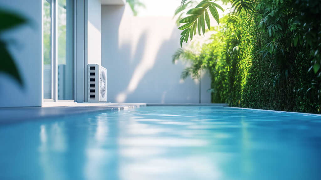 Une pompe à chaleur de piscine.